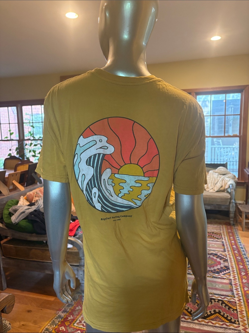 Rip Curl Mustard Yellow Surf Graphic Tee men/ womenβs